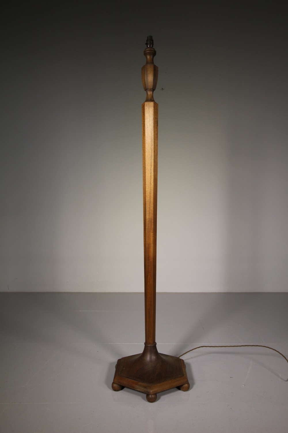 Heals of London 1930's Walnut Standard Lamp