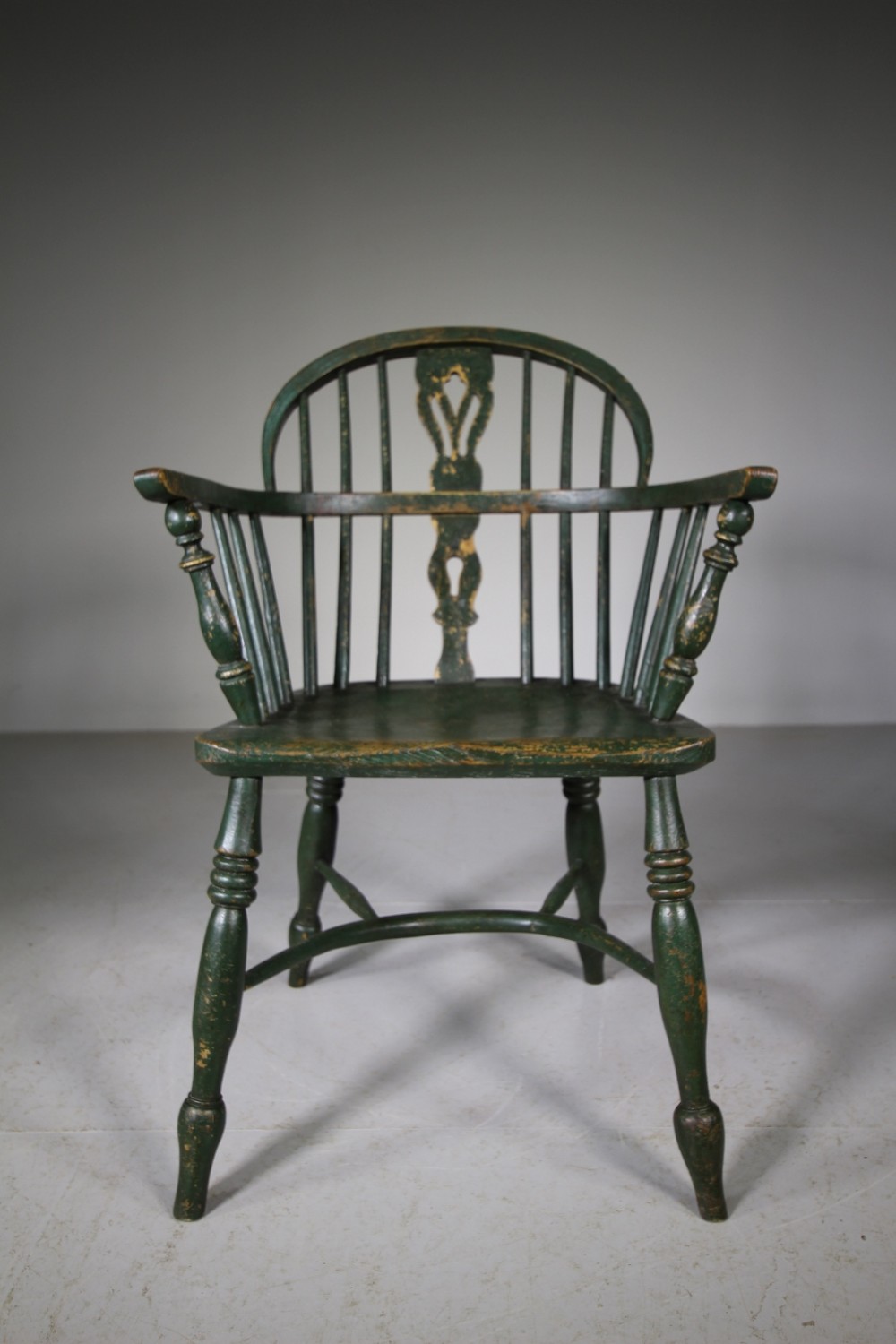 Yorkshire 19th Century Antique Windsor Armchair in Paint