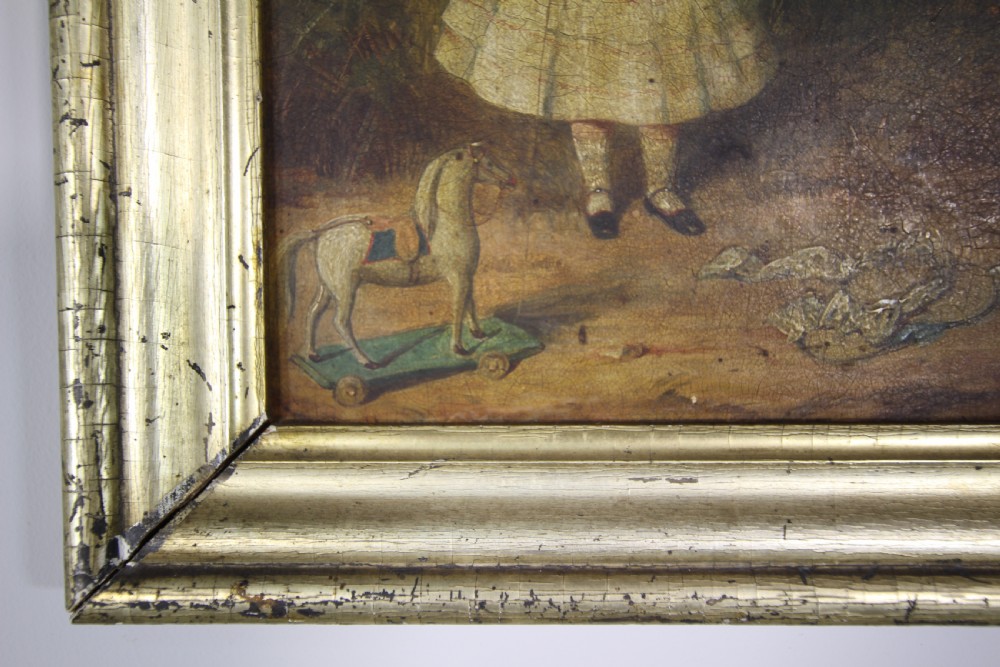 English 18th Century Antique Oil Painting in Gilt Frame View IV