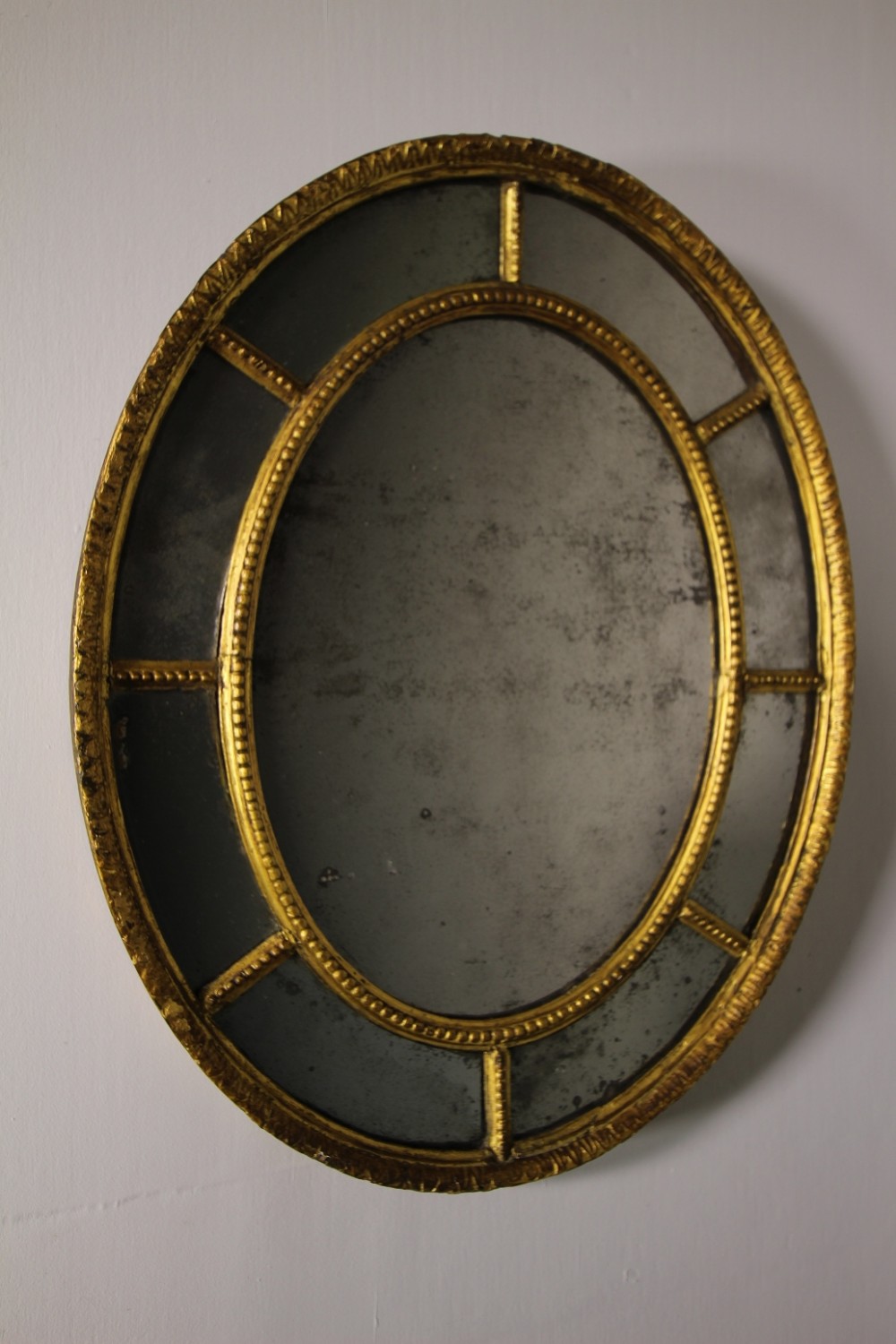 18th Century Antique Gilt Oval Mirror