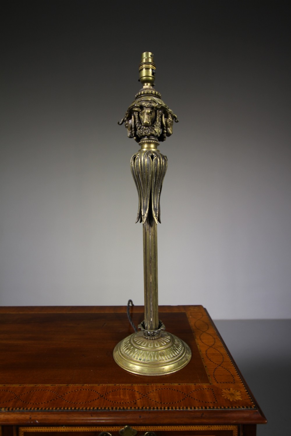 Superb Quality 19th Century Antique Bull's Head Lamp