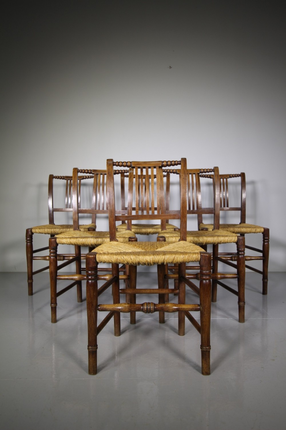 Set of Six 19th Century Antique Country Dining Chairs