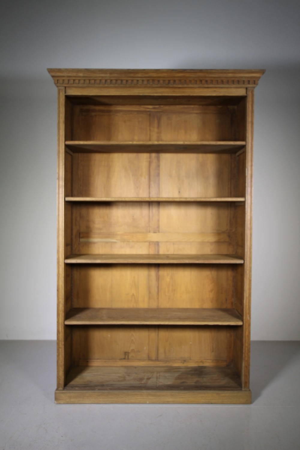 Large 19th Century Antique Oak Open Bookcase