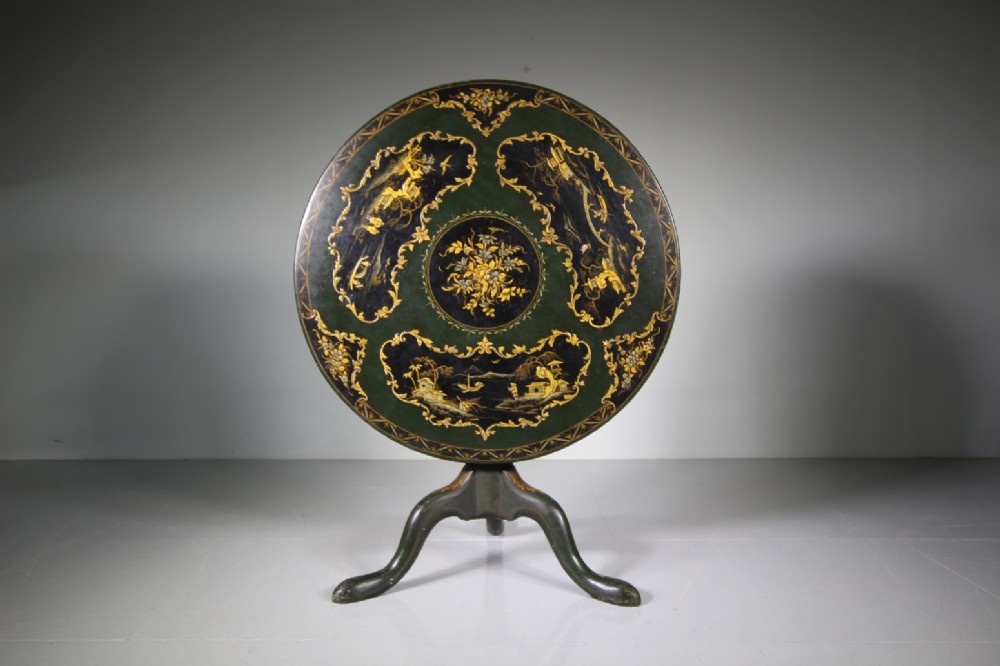 Fabulous Georgian Antique Tripod Table with Chinoiserie