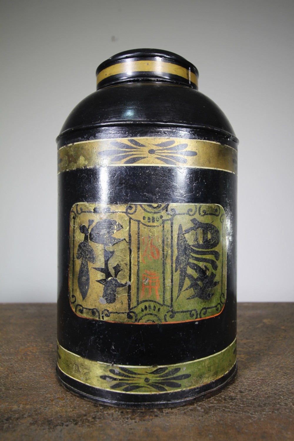 English 19th Century Antique Toleware Tea Canister