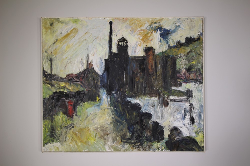 Yorkshire Oil Painting of West Riding Mill -1950's
