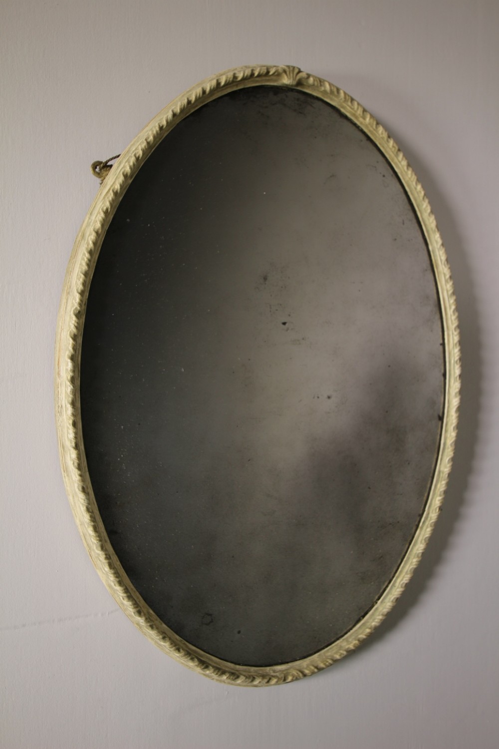 English Georgian Antique Oval Gesso Mirror