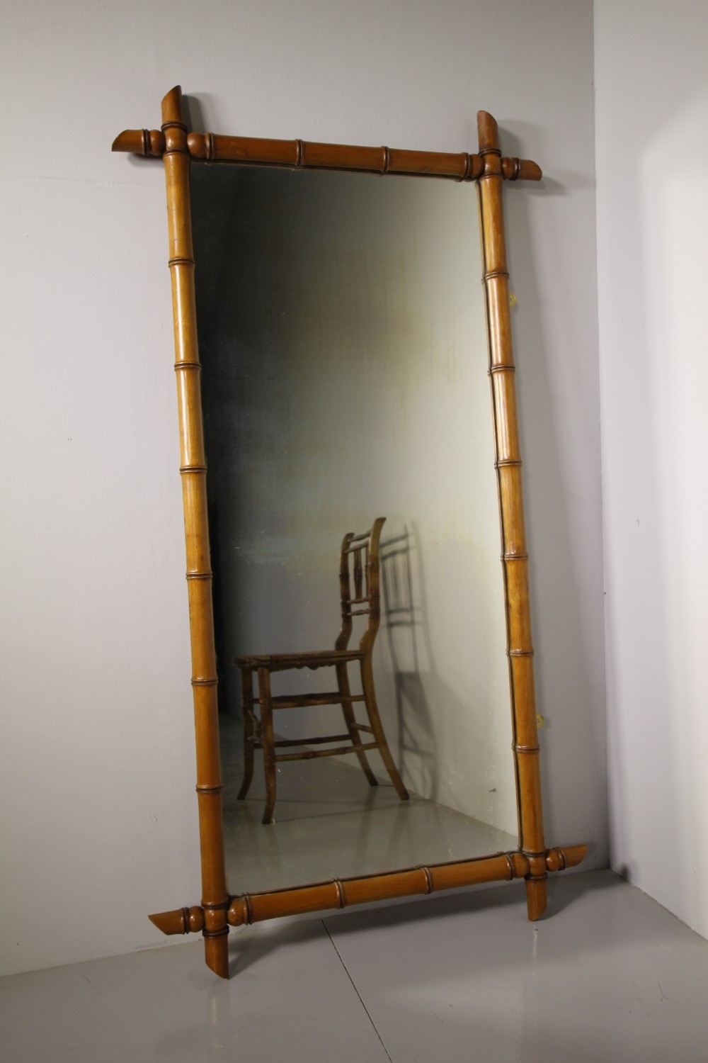 19th Century Simulated Bamboo Antique Mirror