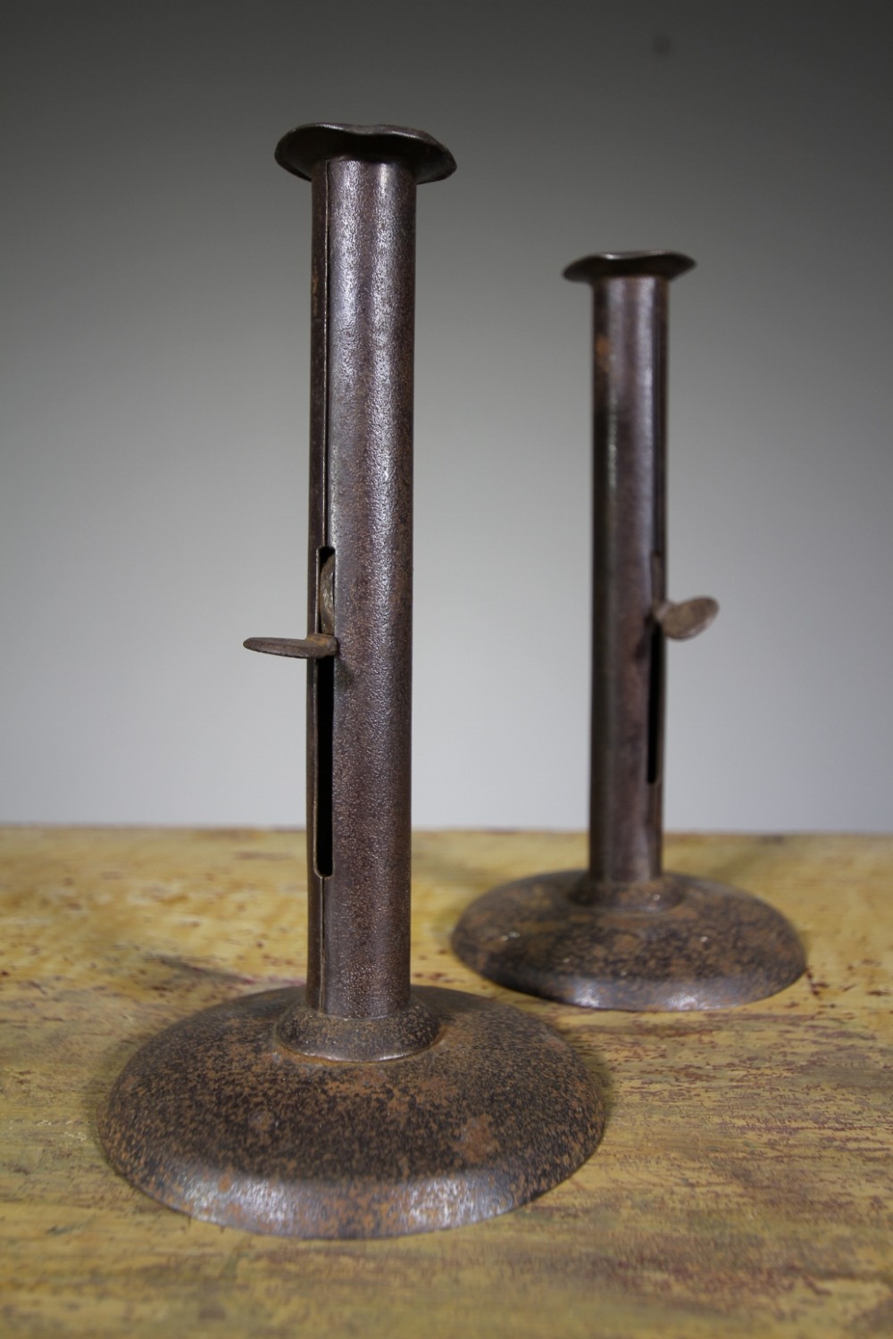 Pair of Antique Jas Davies Hogscraper Candlesticks
