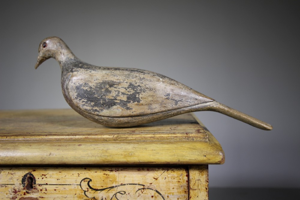 English 19th Century Antique Decoy Pigeon in Paint