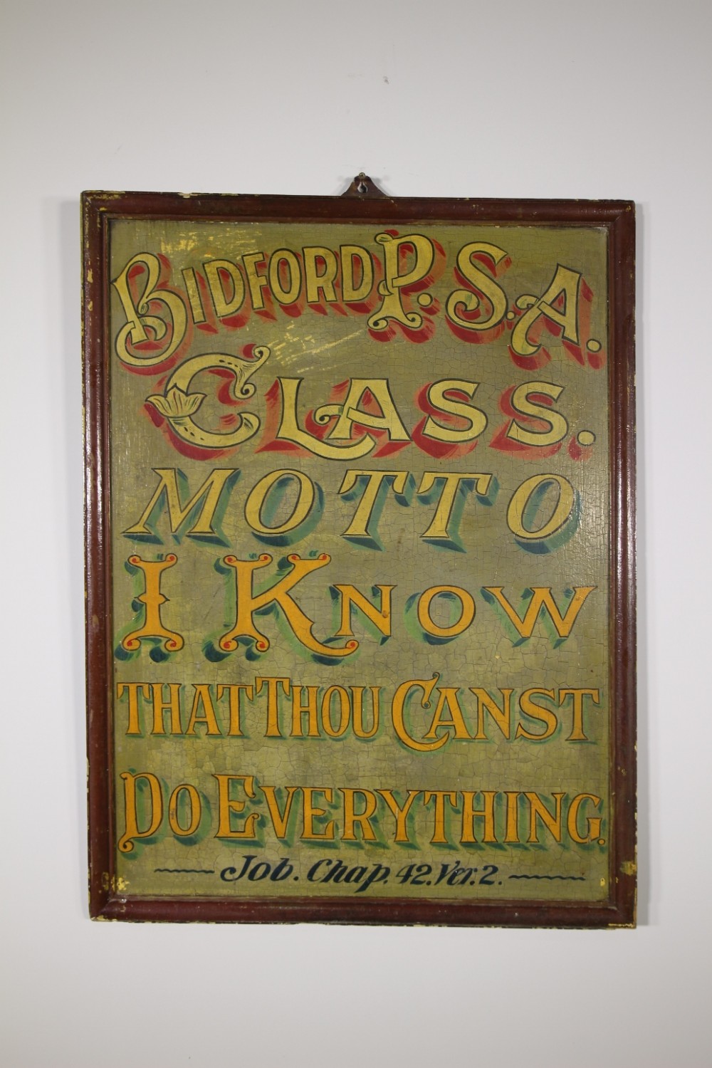 Large Edwardian Antique School Sign in Original Paint