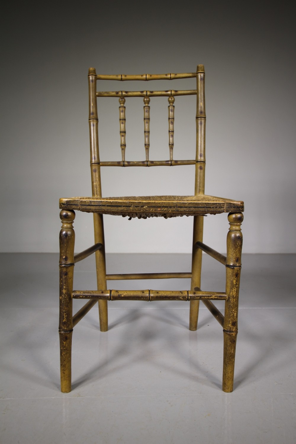 Regency Simulated Bamboo Antique Side Chair