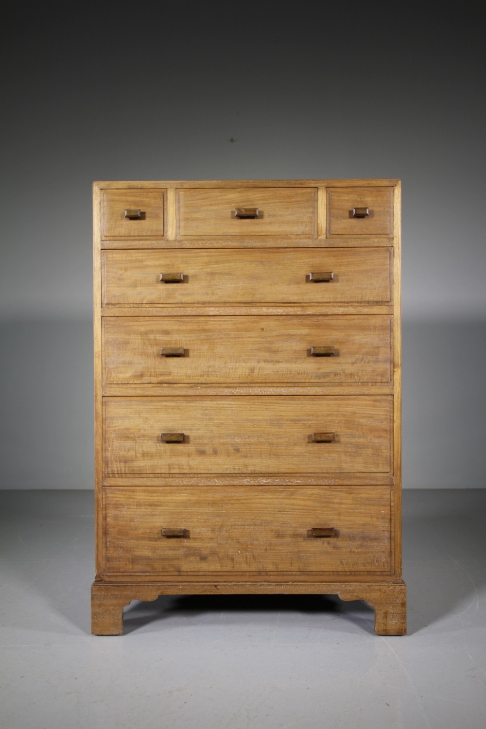 1920's Heals Pale Walnut Chest of Drawers- Labelled