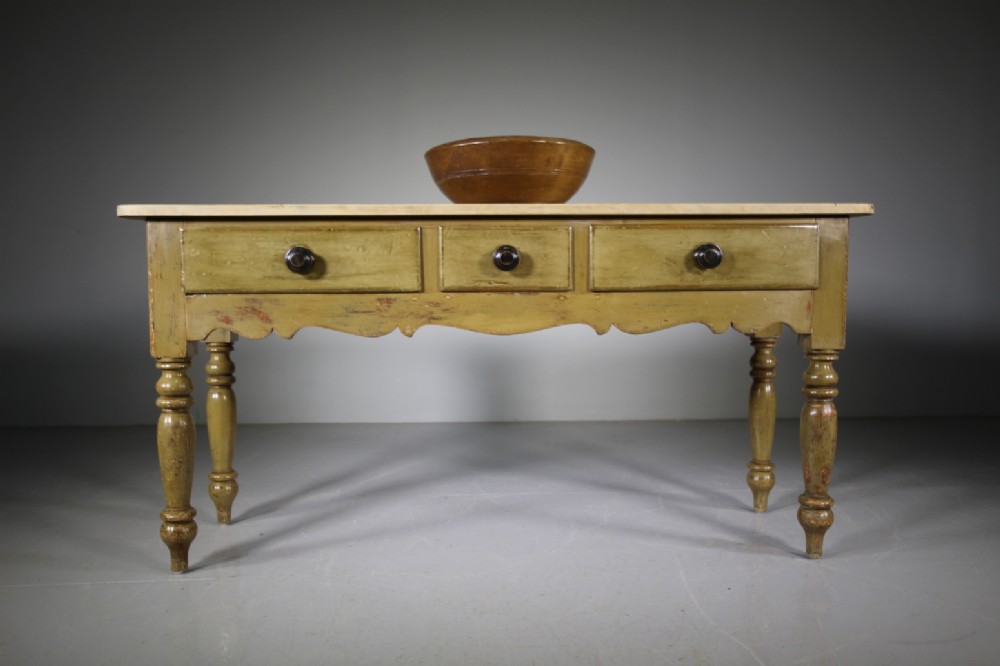 Original Painted Pine English Antique Serving Table