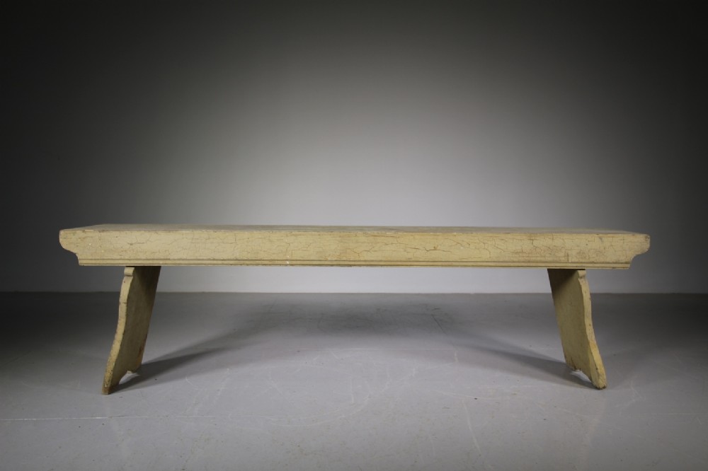 Original English Painted Pine Antique Bench Seat