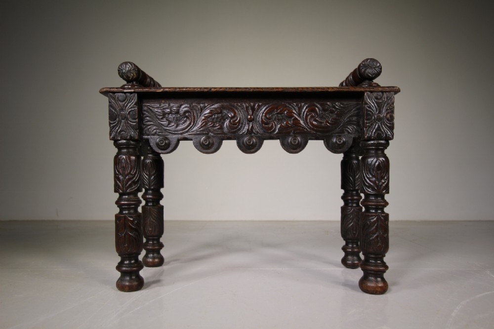 Mid 19th Century Antique Oak Window Seat