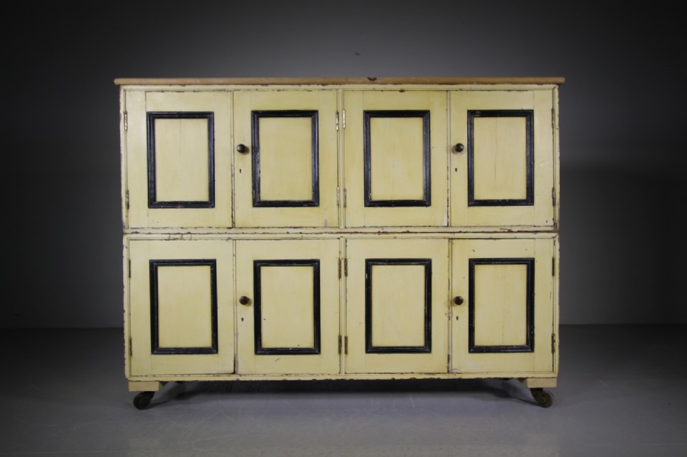 19th Century Antique Painted Pine Military Lockers