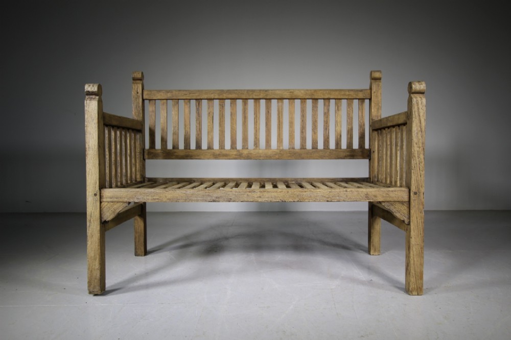 1920's Heals of London Teak Garden Bench Seat