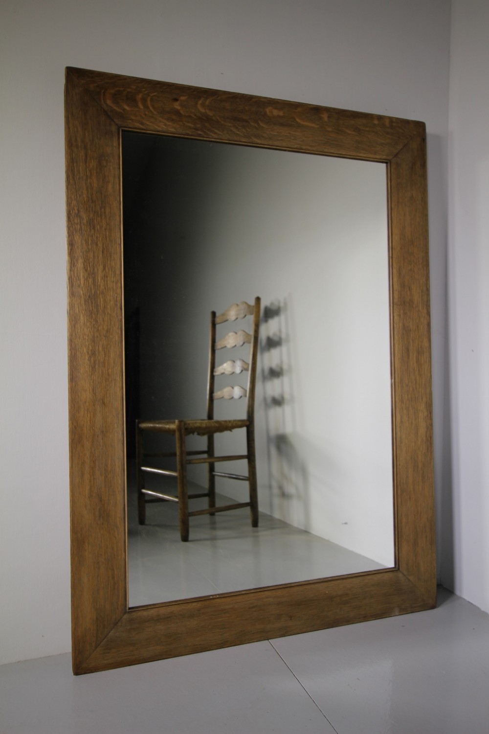 English Edwardian Antique Oak Mirror