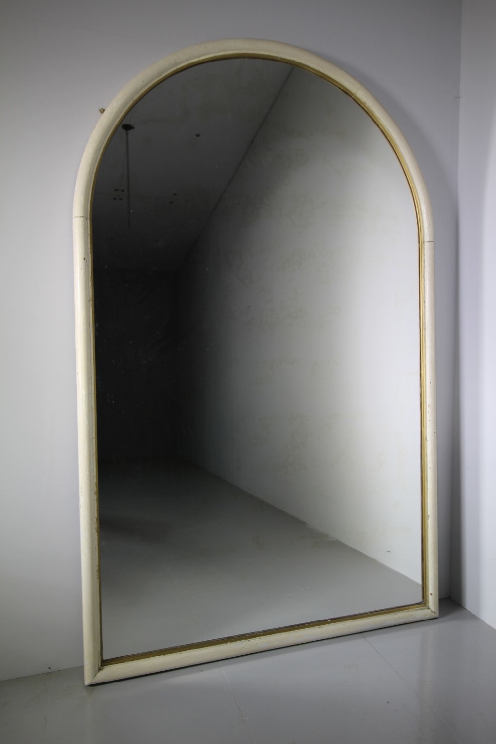 Massive English 19th Century Antique Arch Top Mirror