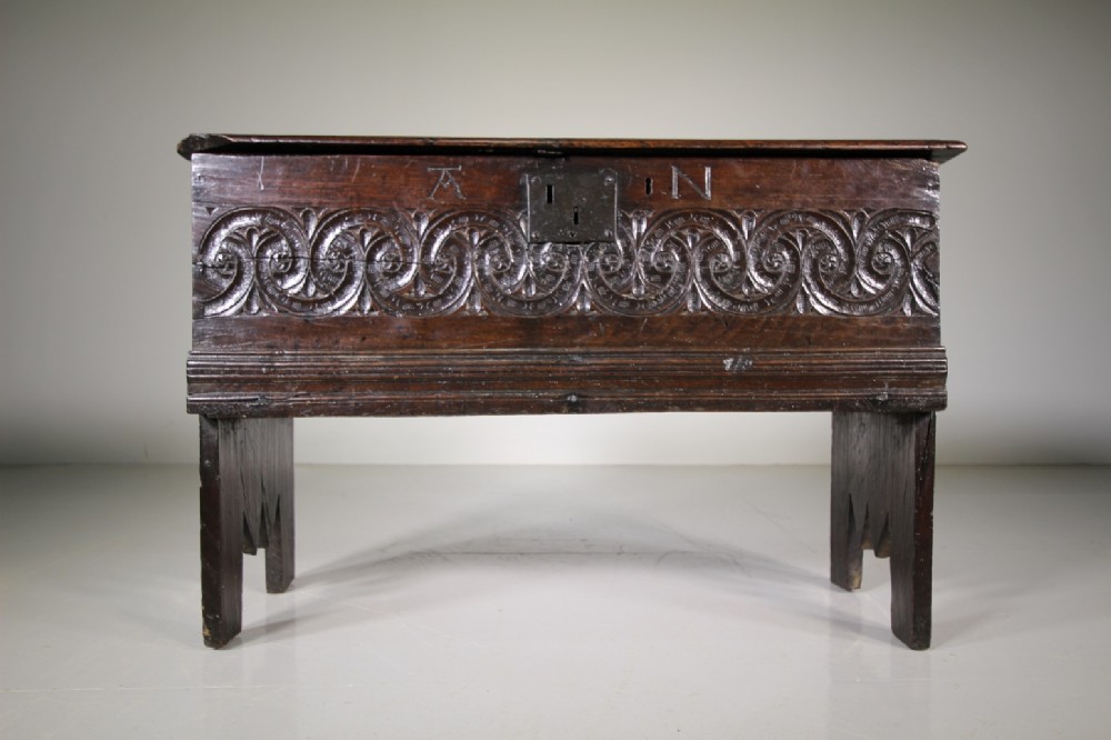 Honest 17th Century English Antique Oak Coffer