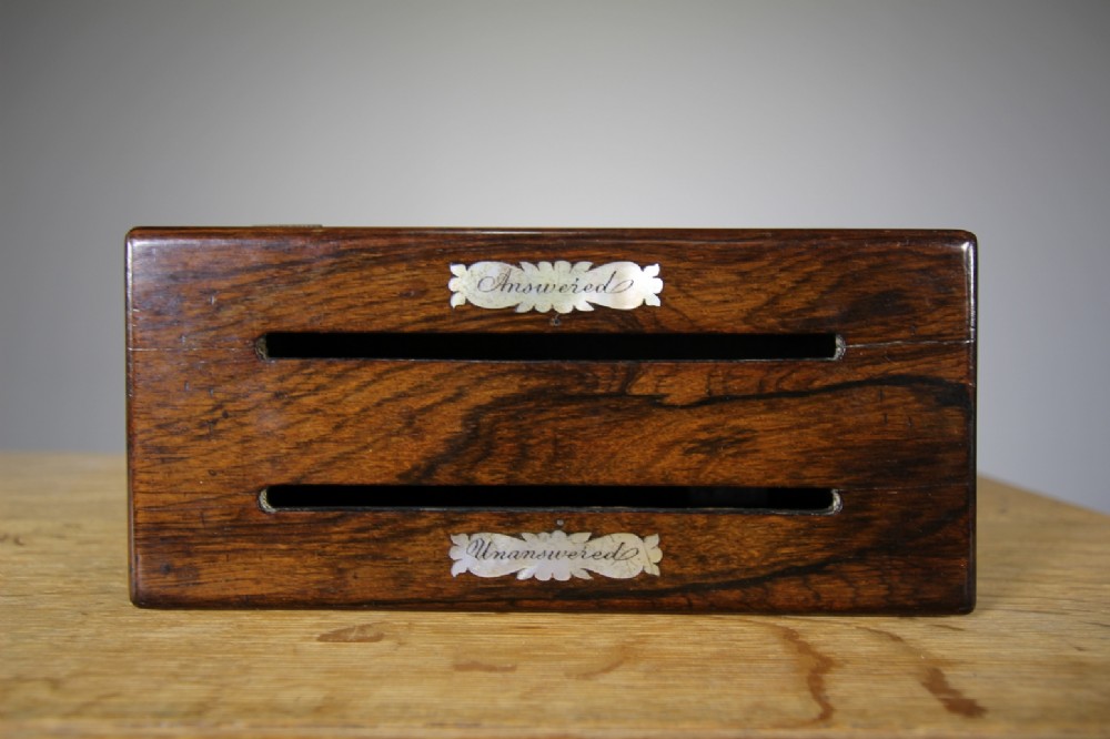 English Regency Rosewood Antique Letters Box