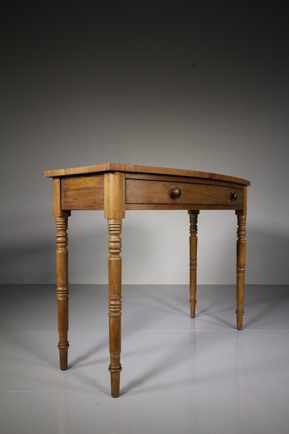 English Early 19th Century Antique Bow Front Side Table