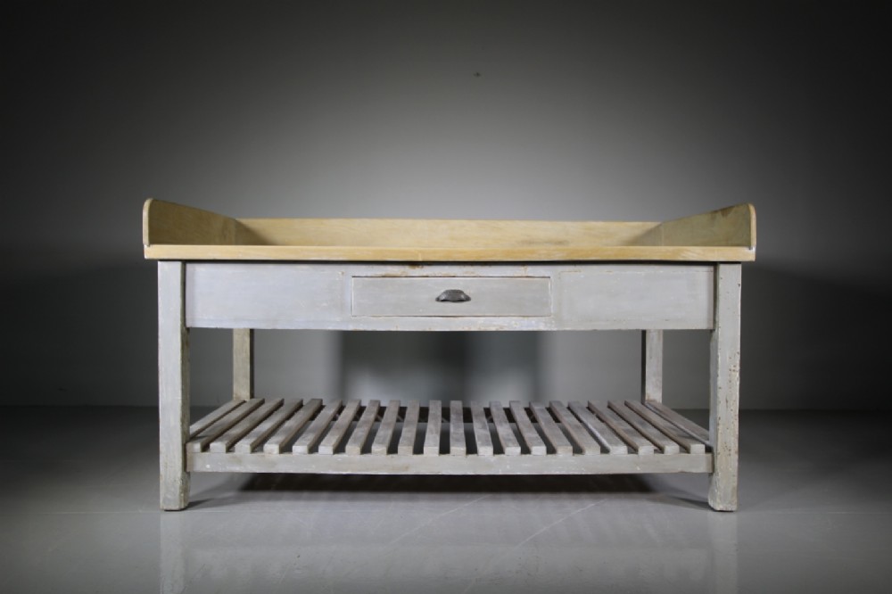 Large Edwardian Antique Sycamore Bakers Table