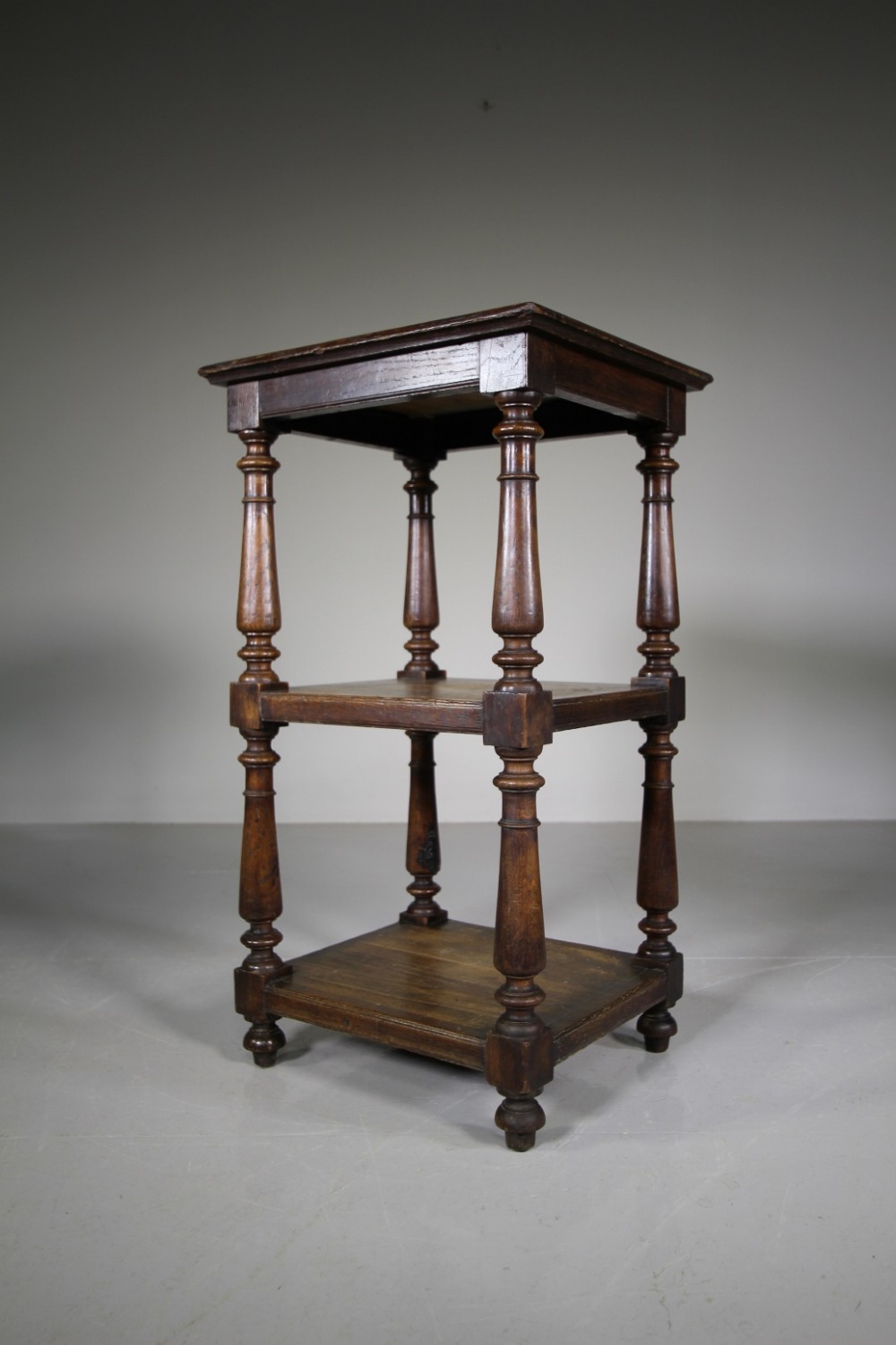 Three Tiered 19th Century Antique Oak Stand