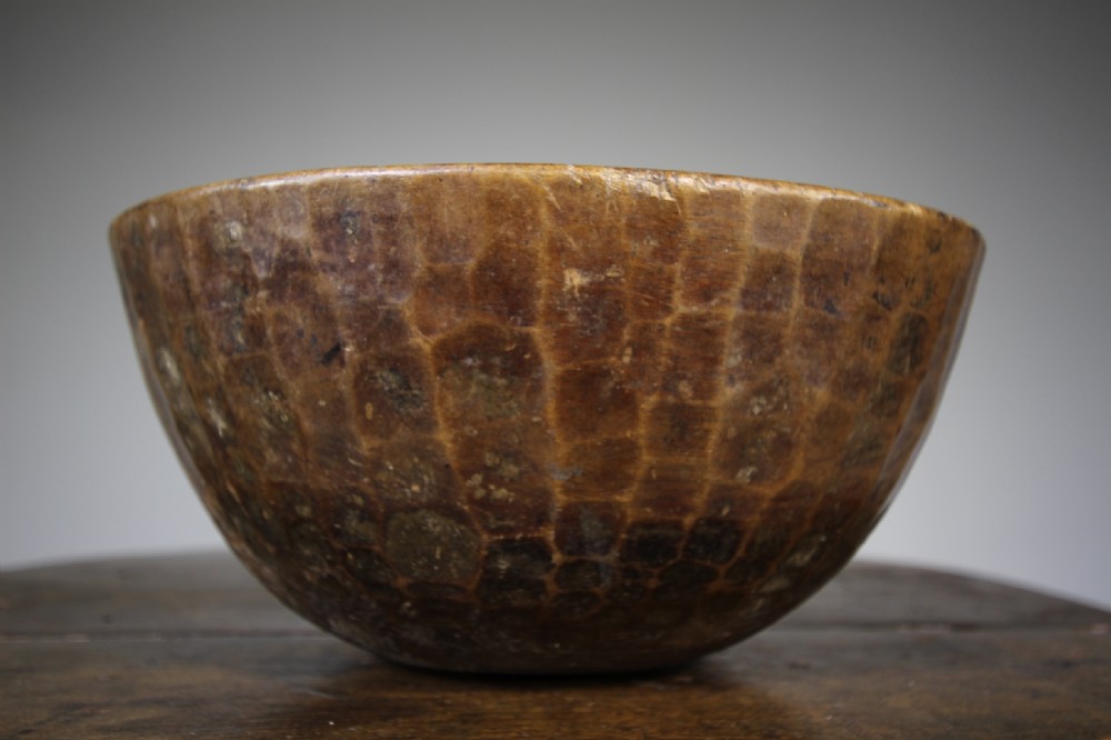 English Antique Sycamore Turned Dairy Bowl