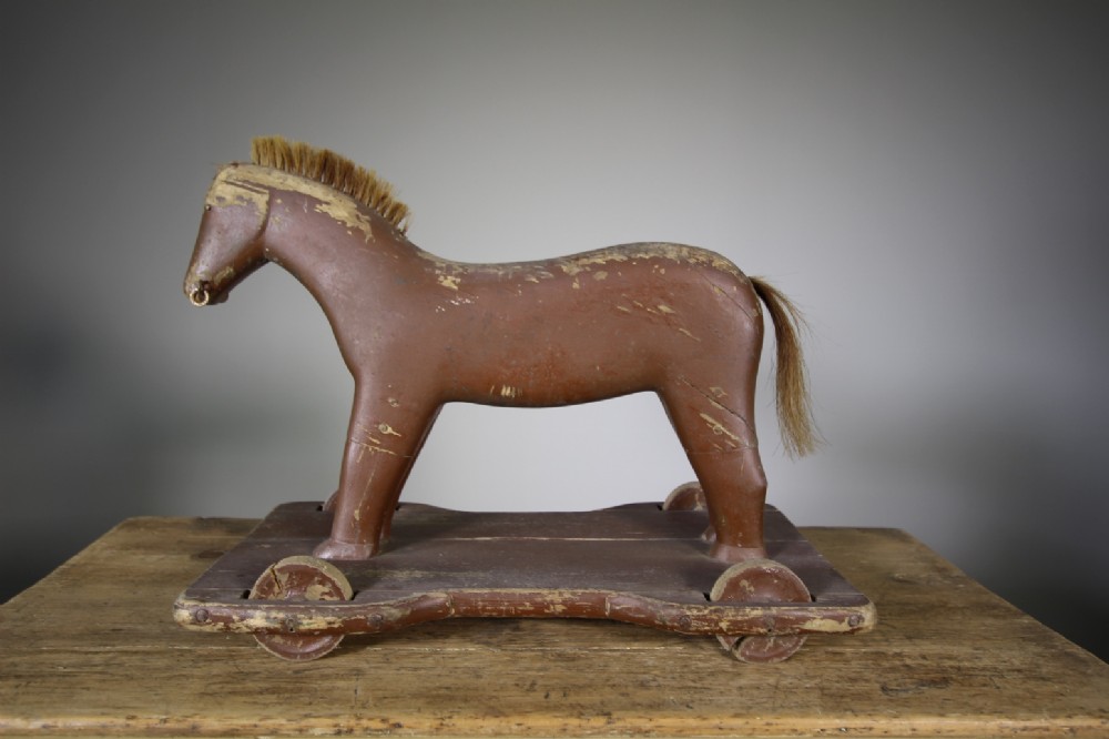 Swedish Pull A Long Toy Horse Dated 1929