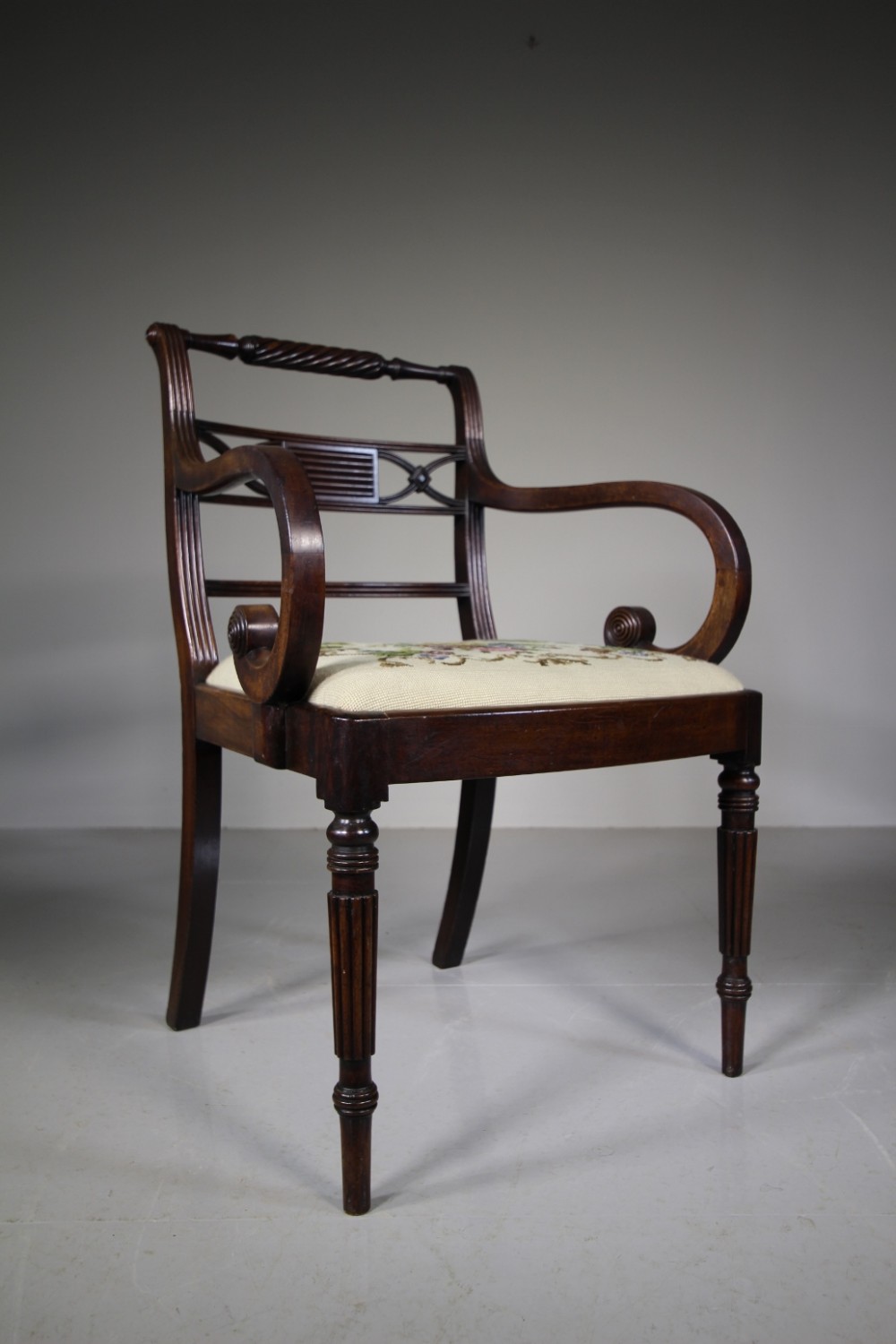 English Regency Antique Open Armchair