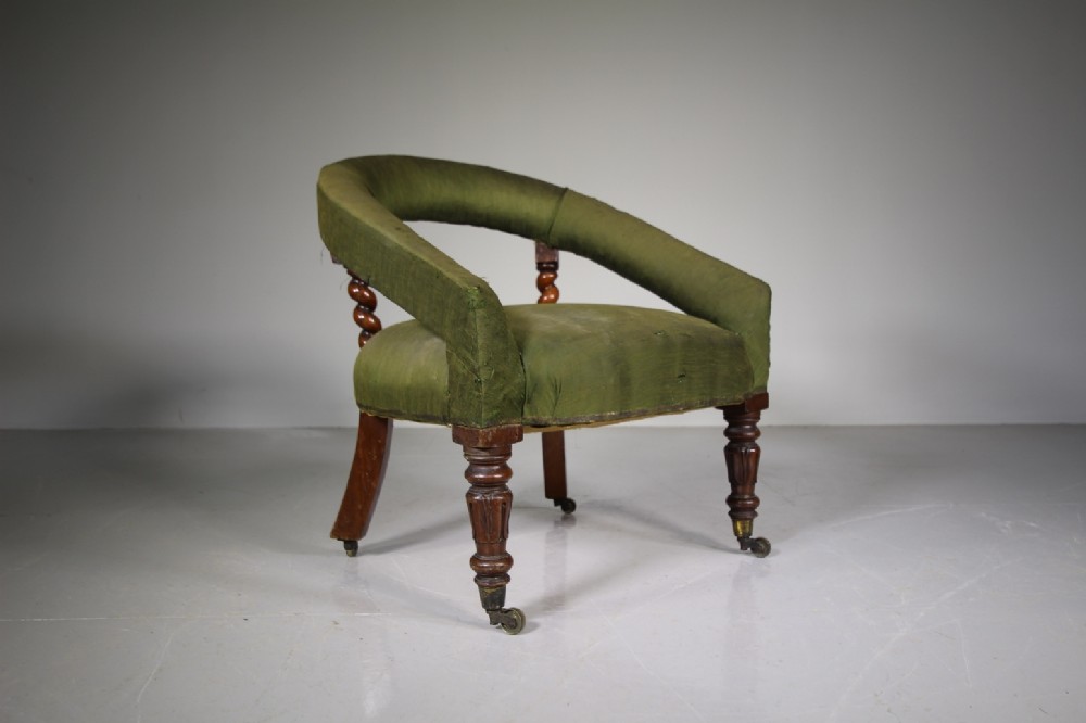William IV Antique Mahogany Upholstered Chair