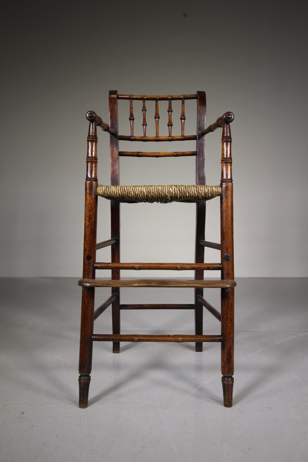 Lovely Simulated Bamboo Antique Childs High Chair