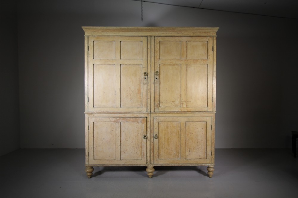 Regency Antique Yorkshire Country Housekeepers Cupboard in Paint