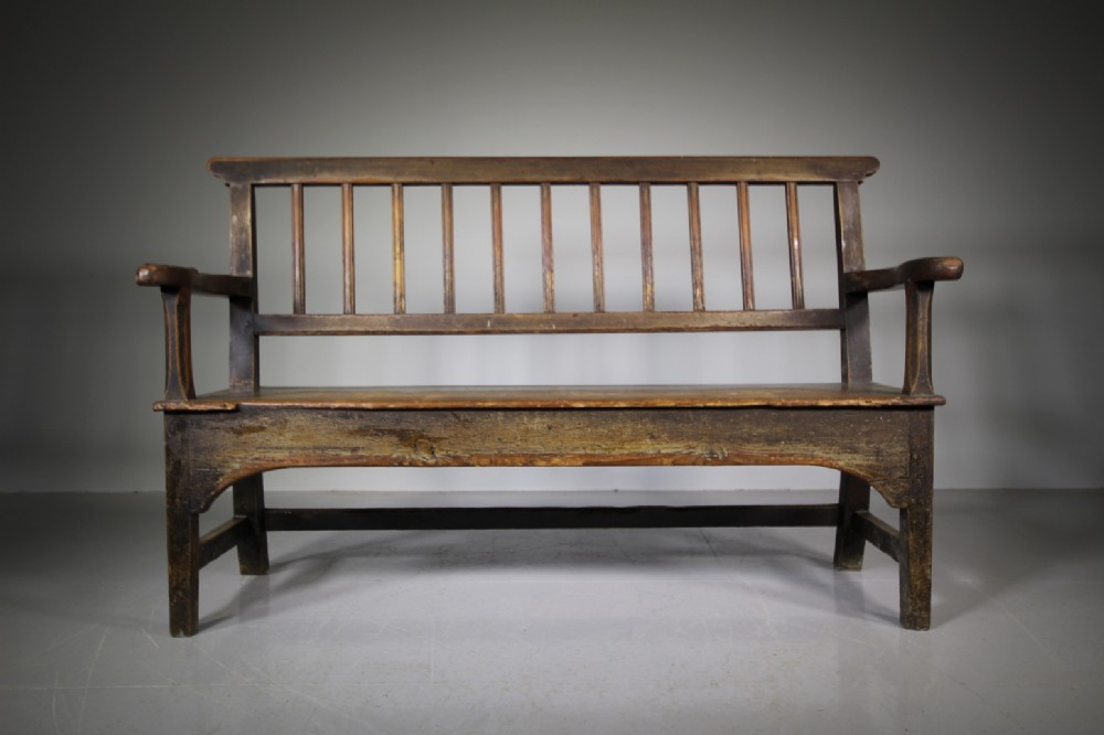 English Georgian Antique Bench Seat in Original Paint
