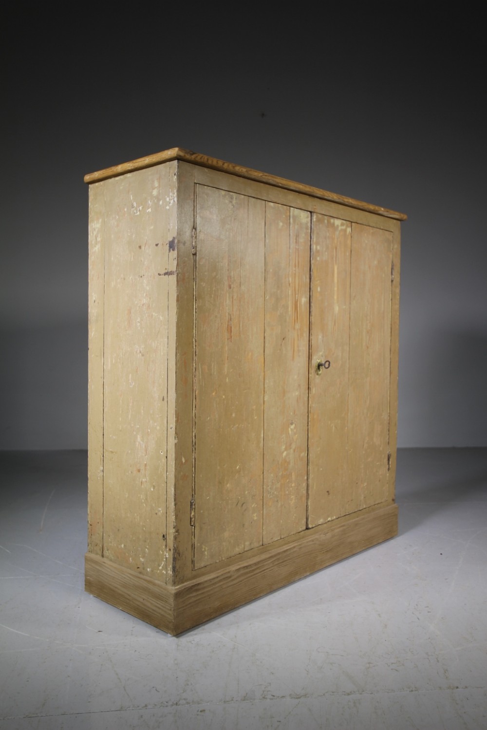 English 19th Century Original Antique Painted Pine Cupboard