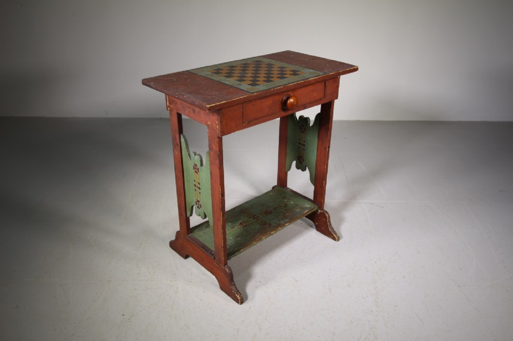 Edwardian Antique Painted Pine Games Table