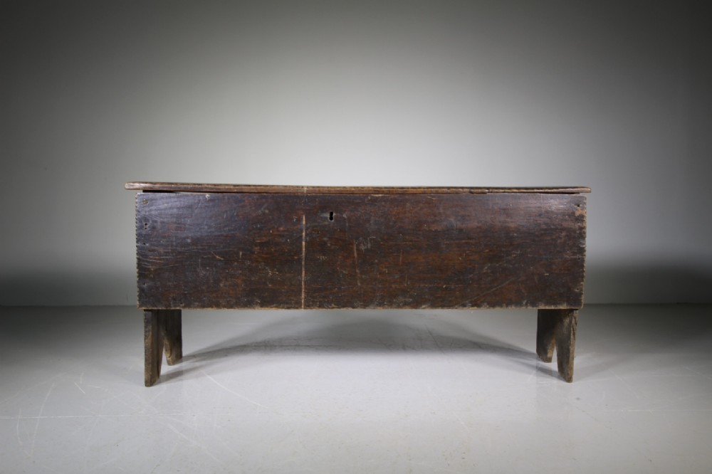17th Century Antique Period Oak Plank Coffer