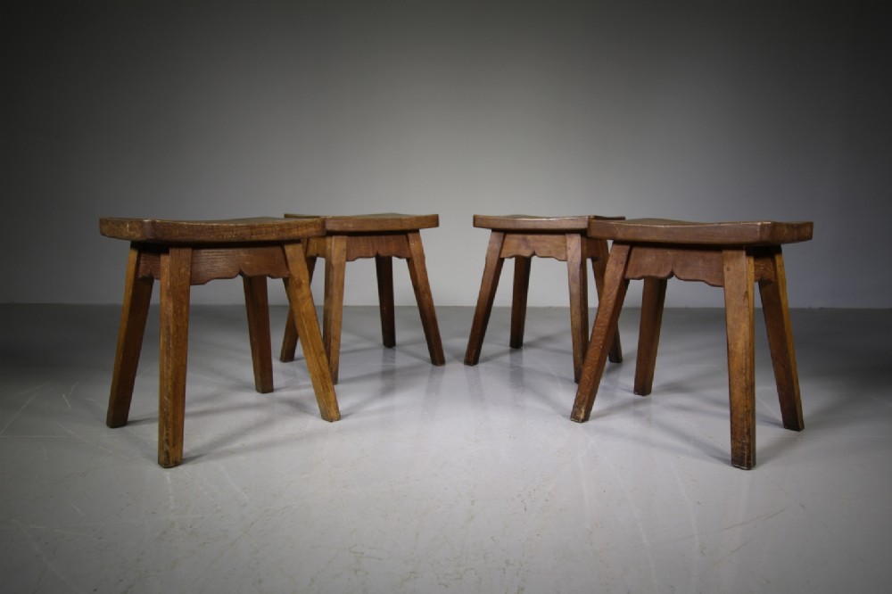 Set of Four 1930’s Yorkshire Oak Stools