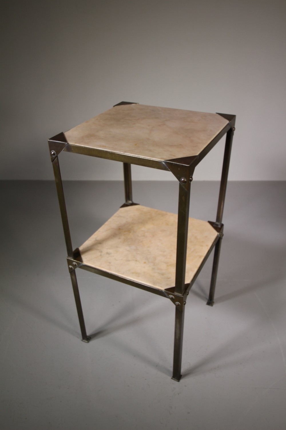 Pair of 1920’s Bronze & Marble Side Tables
