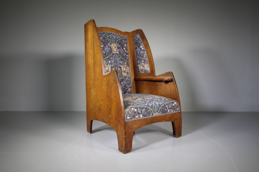 Heals Large Antique Oak Armchair