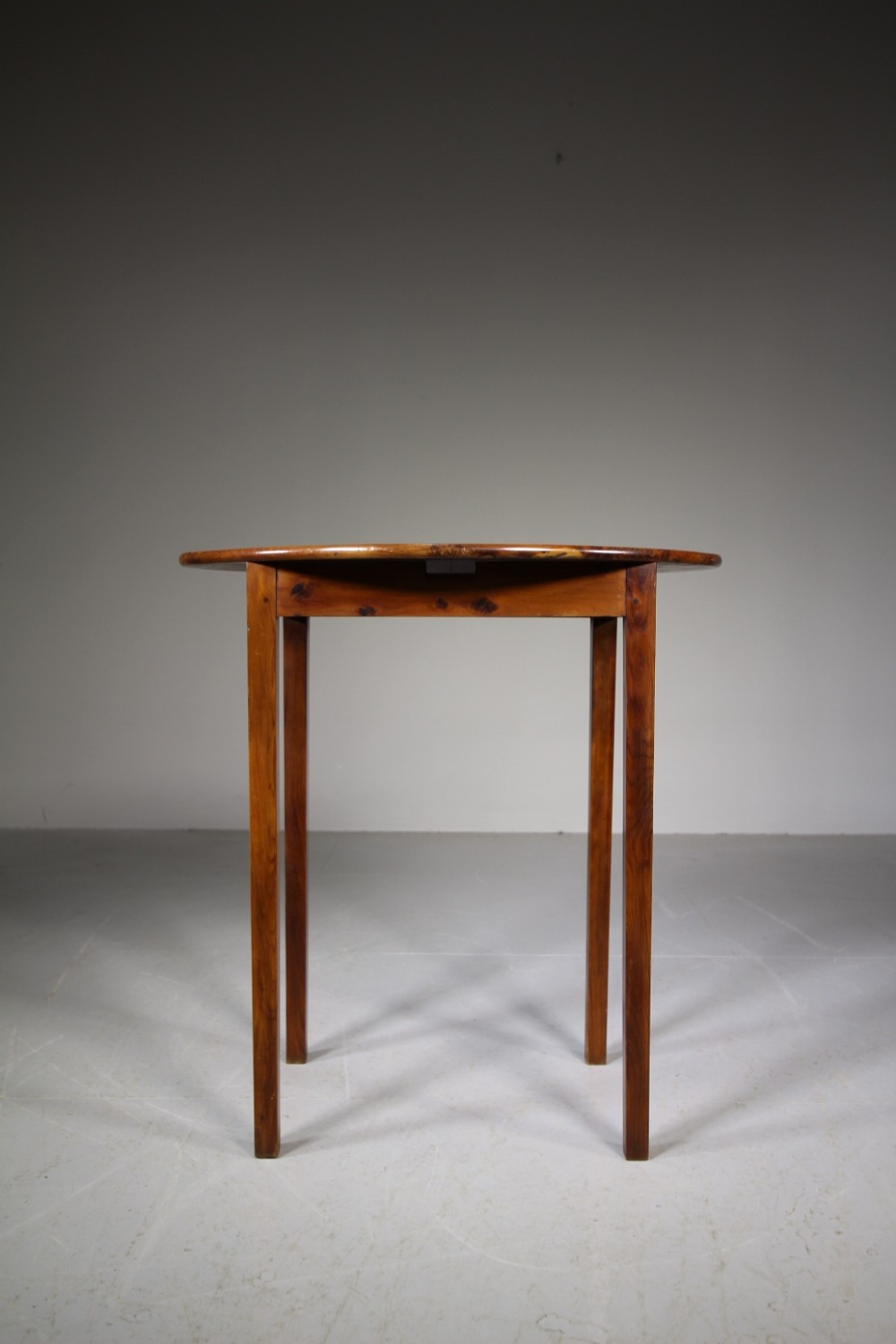 English 19th Century Antique Solid Yew Wood Side Table