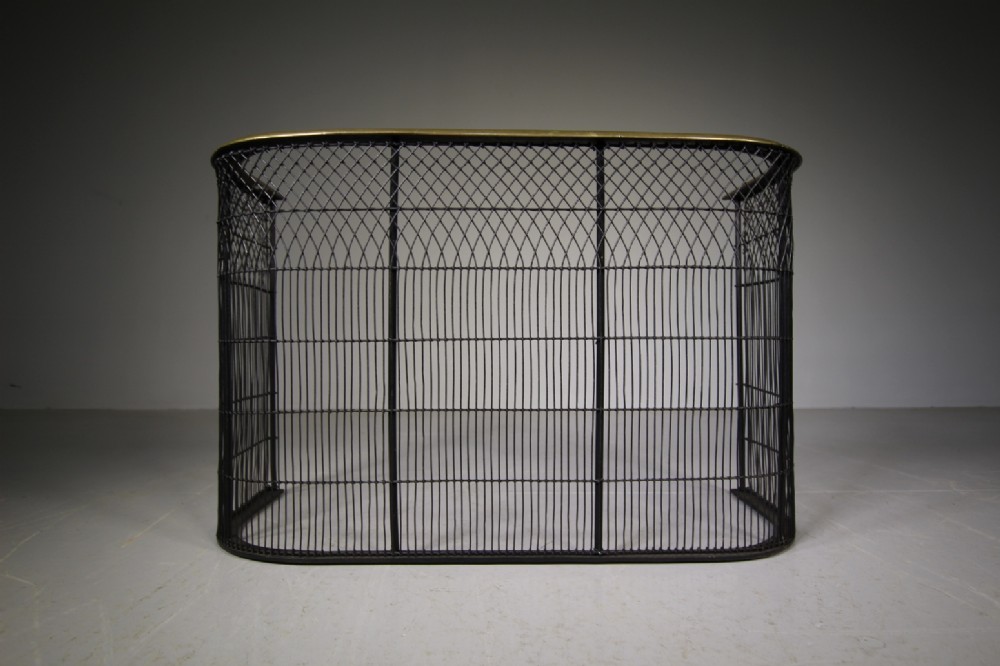 English 19th Century Antique Fire Guard-Chunky Brass Rail