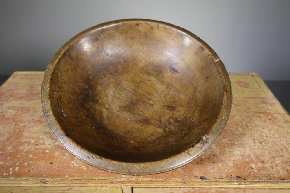 English 19th Century Antique Sycamore Dairy Bowl