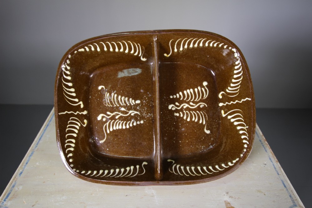 Large 19th Century Welsh Antique Slipware Dish