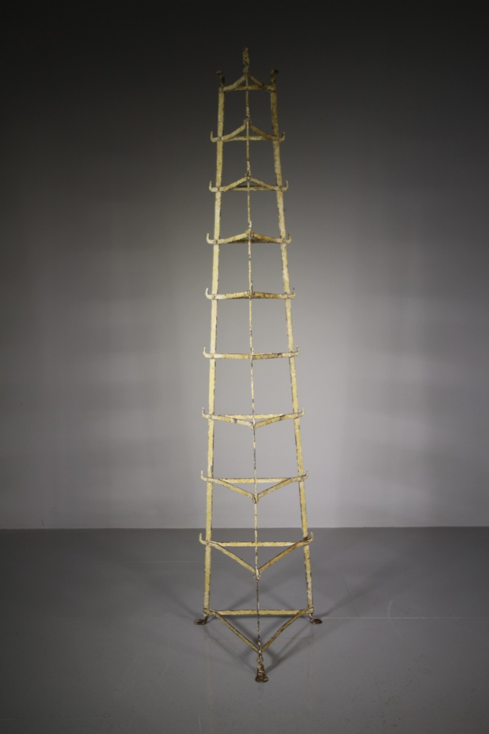 Very Tall Antique Wrought Iron Pan Stand