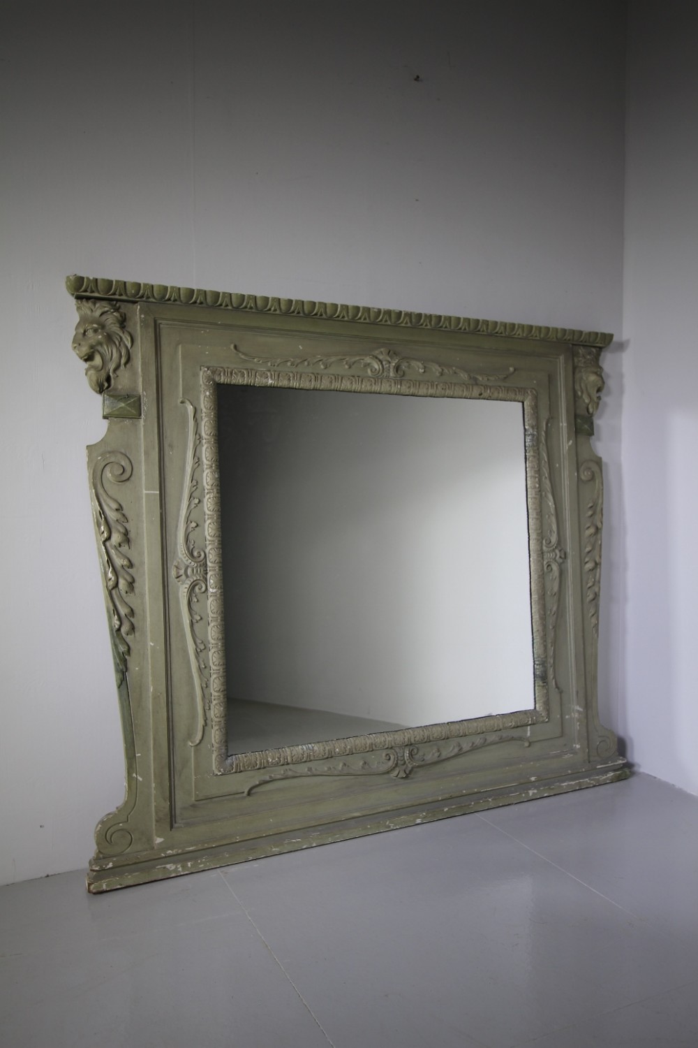 19th Century Antique Lions Head Wall Mirror