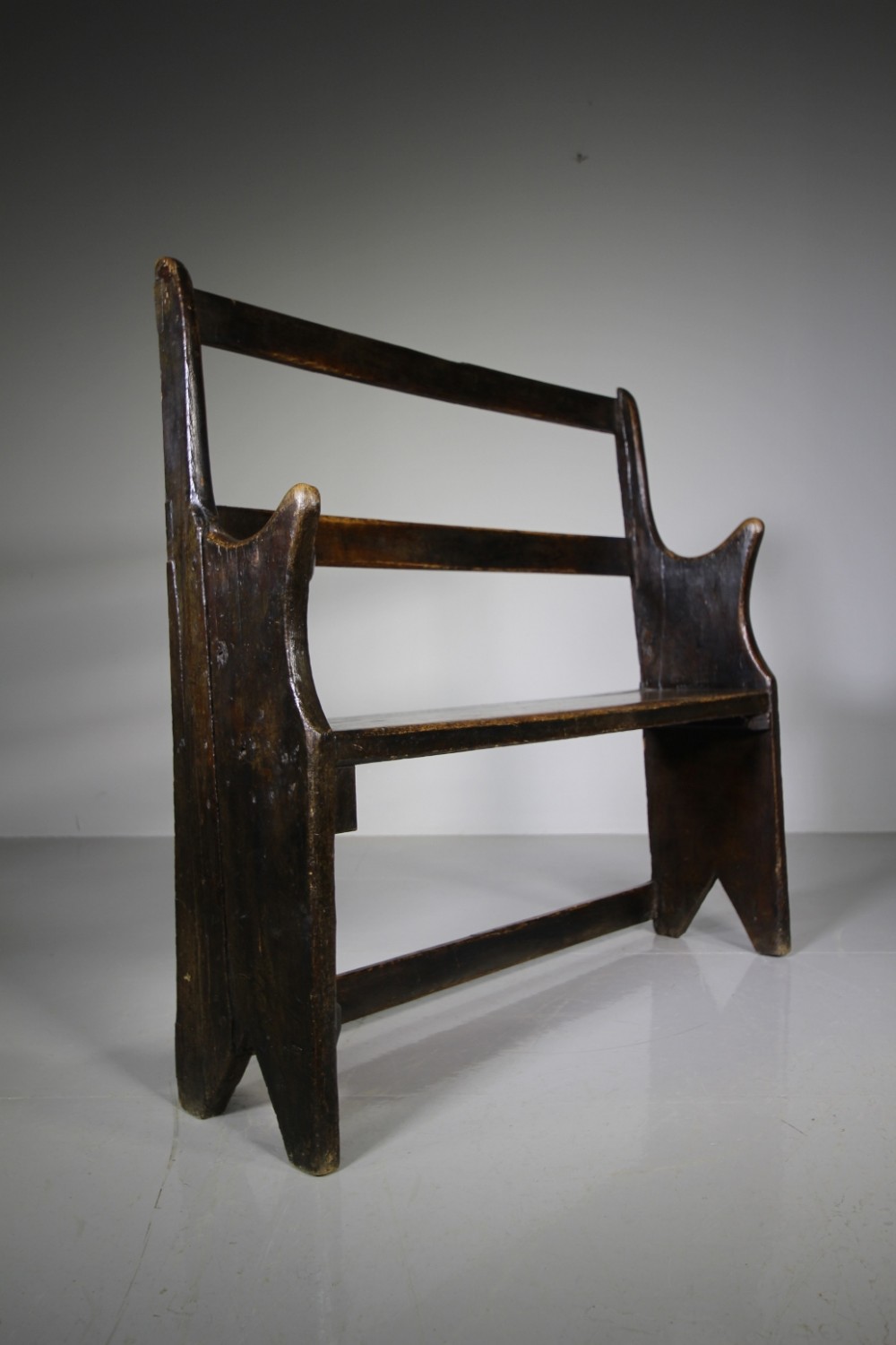 Simple English 18th Century Painted Pine Antique Settle