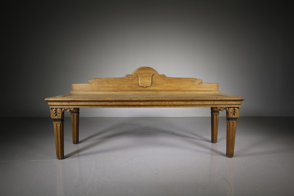 English 19th Century Antique Oak Hall Bench Seat